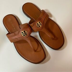 Tory Burch Carson Thong Welt Tumbled Leather/ Calf Leather Sandal